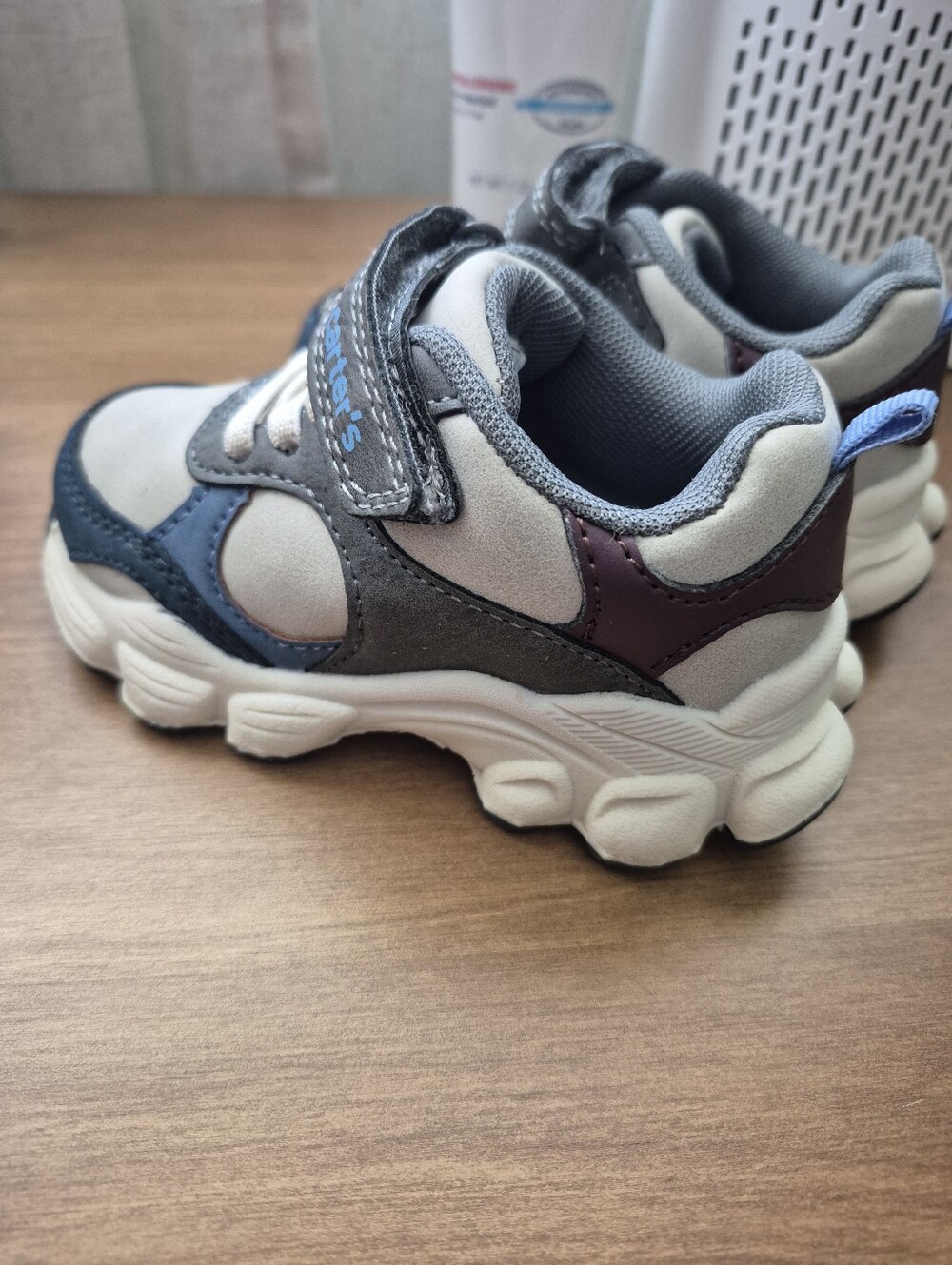 Carter's Toddler Blue, Navy & Gray Athletic Sneakers Size 6 - Picture 2 of 5